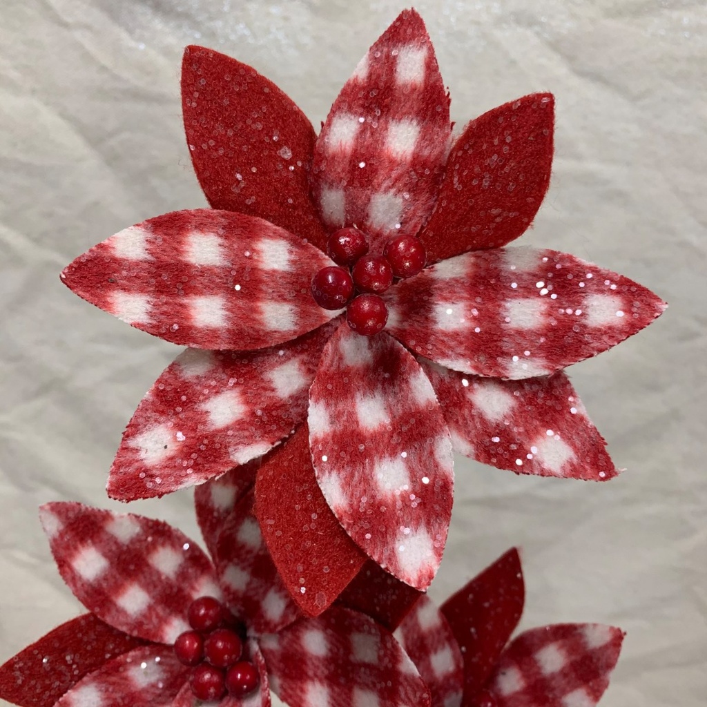 20" POINSETTIA SPRAY X3 RED/WHITE