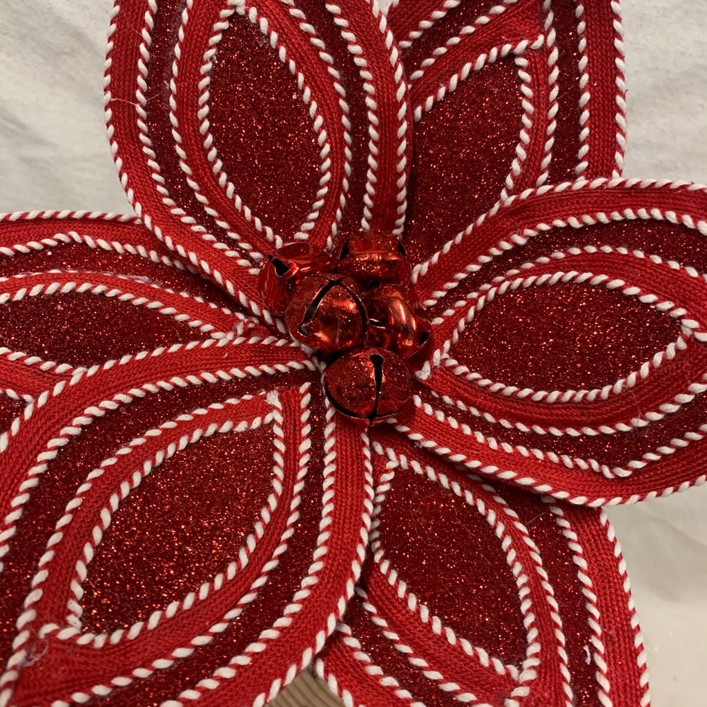 13" FELT POINSETTIA PICK RED