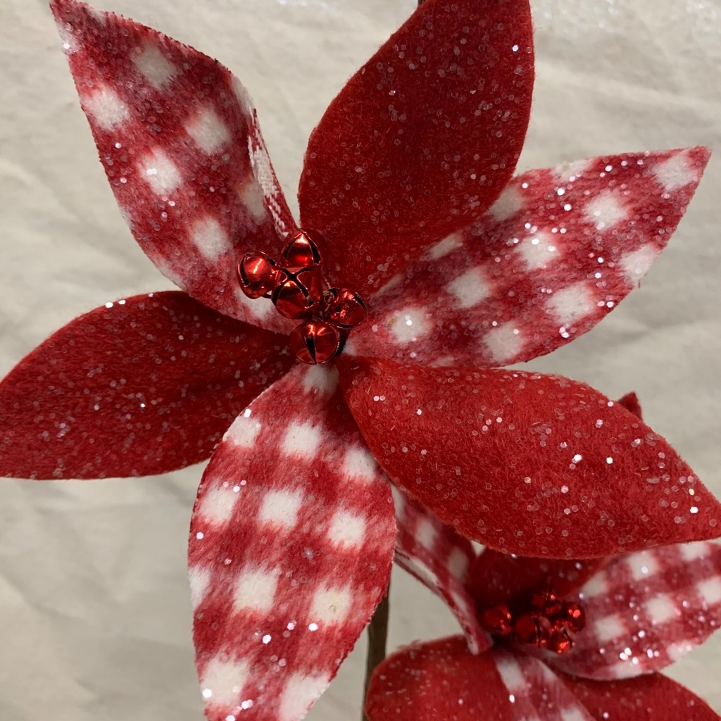 23" POINSETTIA SPRAY X3 RED/WHITE