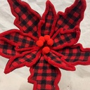 14" POINSETTIA PICK RED/BLACK PLAID