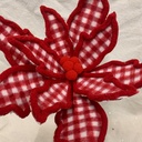 14" POINSETTIA PICK RED/WHITE PLAID