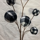 26" PLAID BALL SPRAY BLACK/WHITE