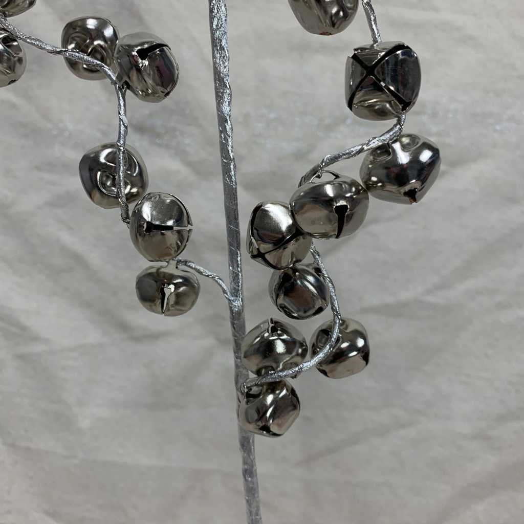 25" JINGLE BELL SPRAY X3 SILVER