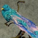 BIRD 8.25" FANCY TAIL/GLITTER BLUE W/CLIP