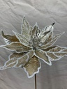 20" METALLIC POINSETTIA PICK CHAMPAGNE