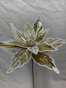 20&quot; METALLIC POINSETTIA PICK GOLD