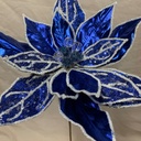 20" METALLIC POINSETTIA PICK W/ ICE BLUE