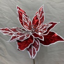 20" METALLIC POINSETTIA PICK W/ ICE RED