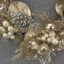 24" METALLIC CHRISTMAS WREATH GOLD/WHITE/SILVER