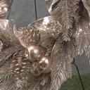 26&quot; MAGNOLIA LEAF/PINE WREATH W/ CONES METALLIC CHAMPAGNE