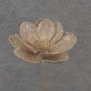 17" GLITTER MAGNOLIA BLOOM PICK CHAMPAGNE