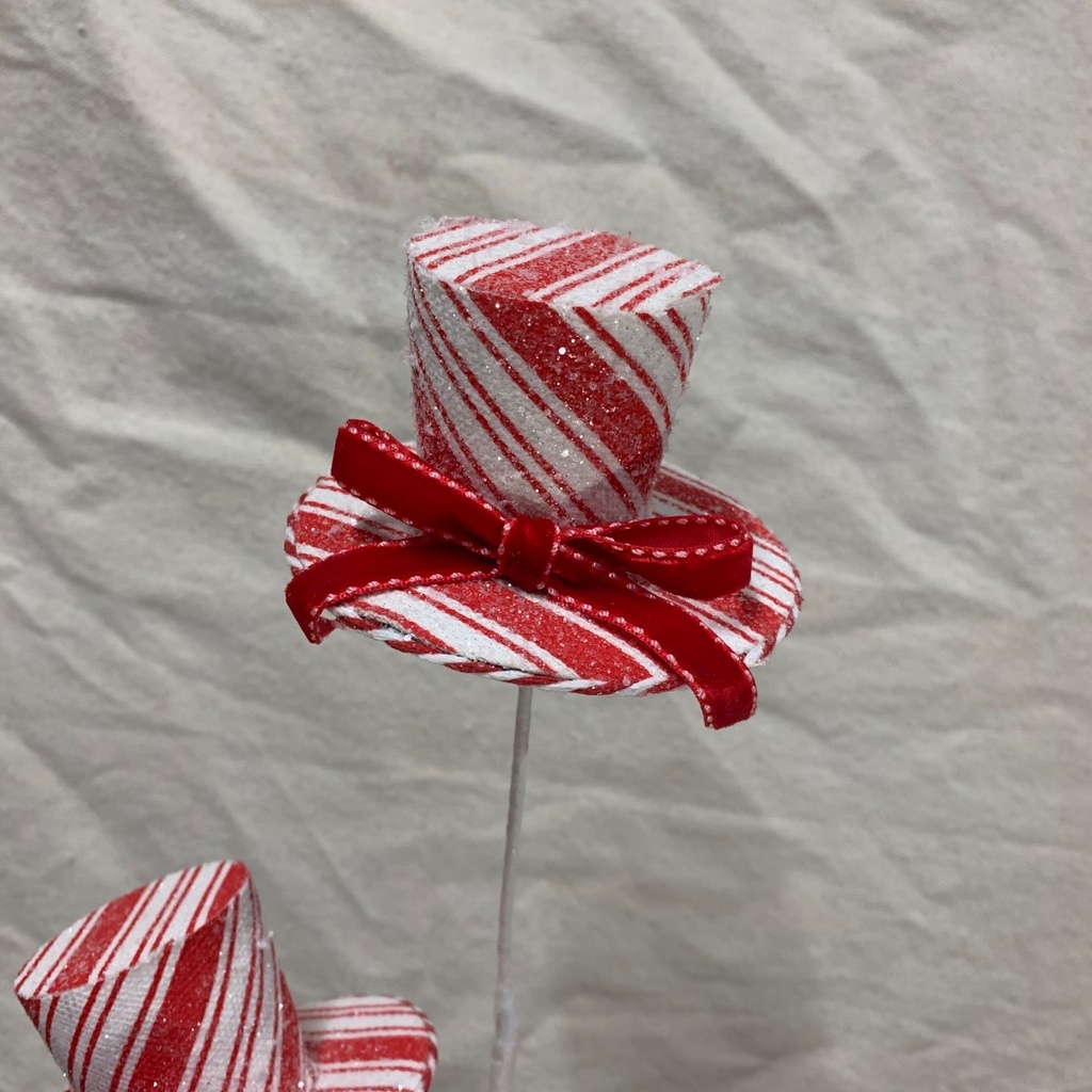 27" CANDY CANE TOP HAT SPRAY X3