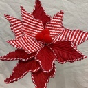21&quot; POINSETTIA PICK RED/WHITE MIXED MATERIAL