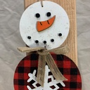 7&quot; SNOWMAN ORNAMENT RED/BLACK