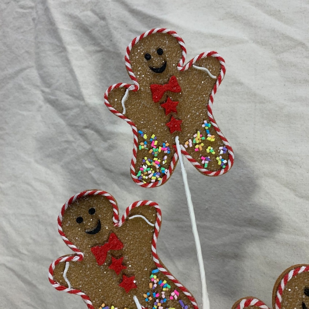 27.5&quot; GINGERBREAD MAN SPRAY X3 FROSTED