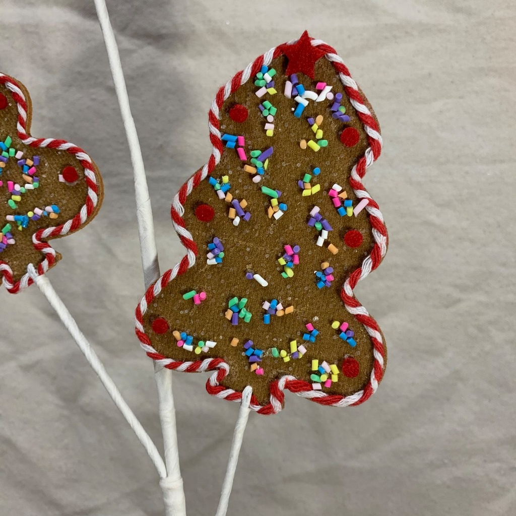 27.5&quot; GINGERBREAD TREE SPRAY X3 FROSTED