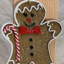 5.5&quot;x4.5&quot; GINGERBREAD MAN ORNAMENT FROSTED