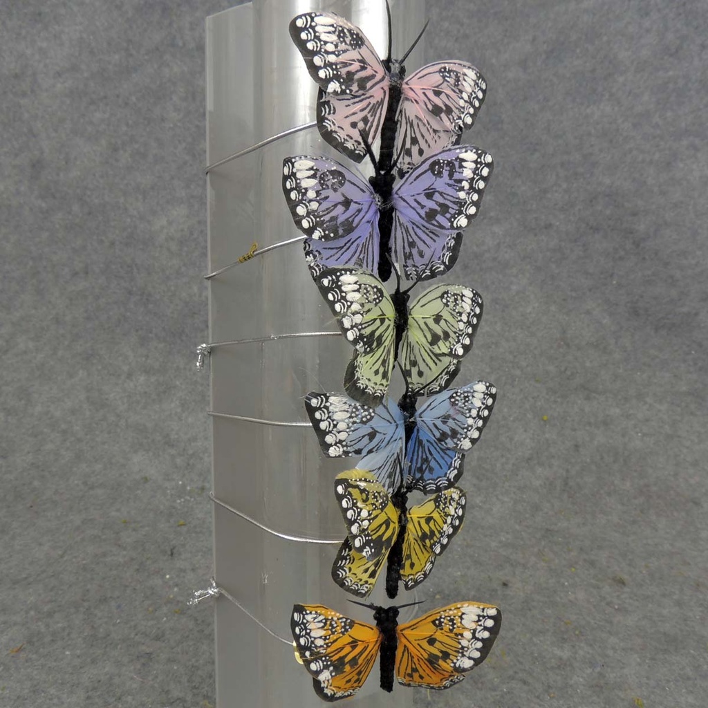 BUTTERFLY 2.5"    W/ELASTIC (6PC) PASTEL