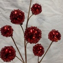 27&quot; ORNAMENT BALL SPRAY W/ ICE RED