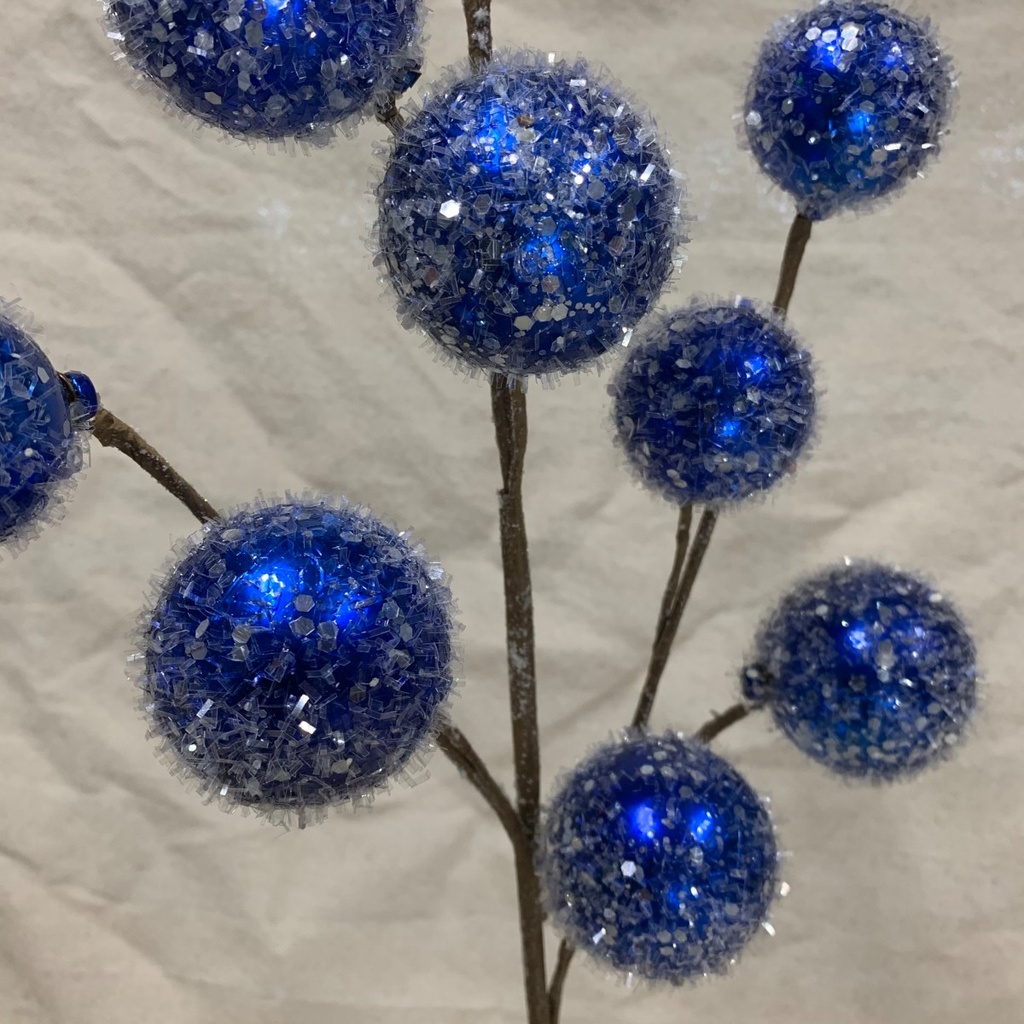 27" FROSTED ORNAMENT BALL SPRAY BLUE