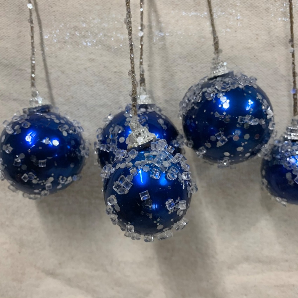 38" HANGING ORNAMENT BALL SPRAY X5 BLUE