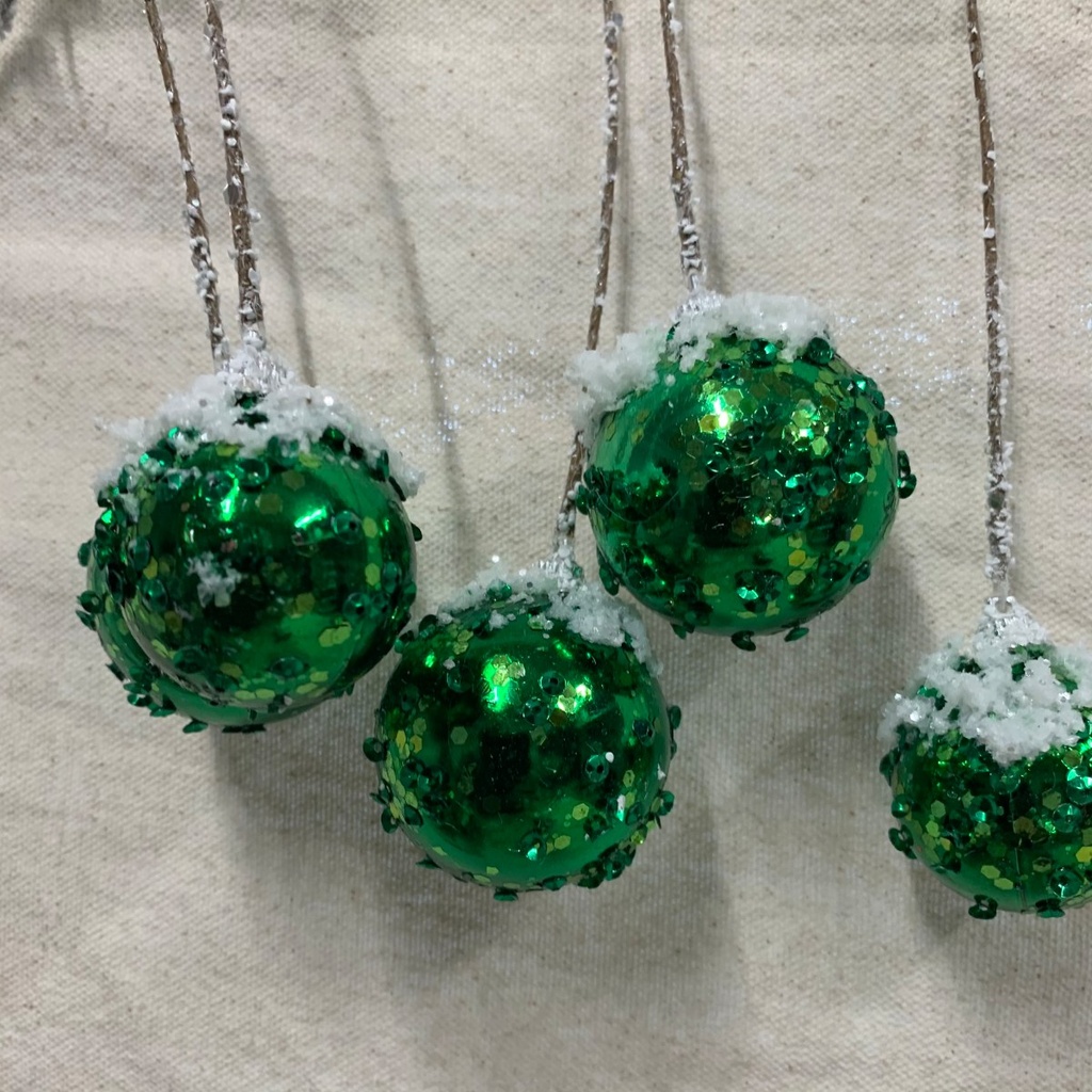 38" HANGING ORNAMENT BALL SPRAY X5 GREEN