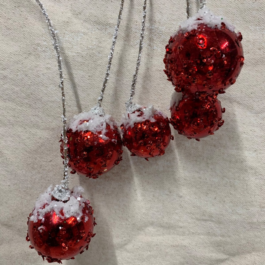 38" HANGING ORNAMENT BALL SPRAY X5 RED