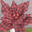 POINSETTIA PICK 14" BLACK/RED PLAID