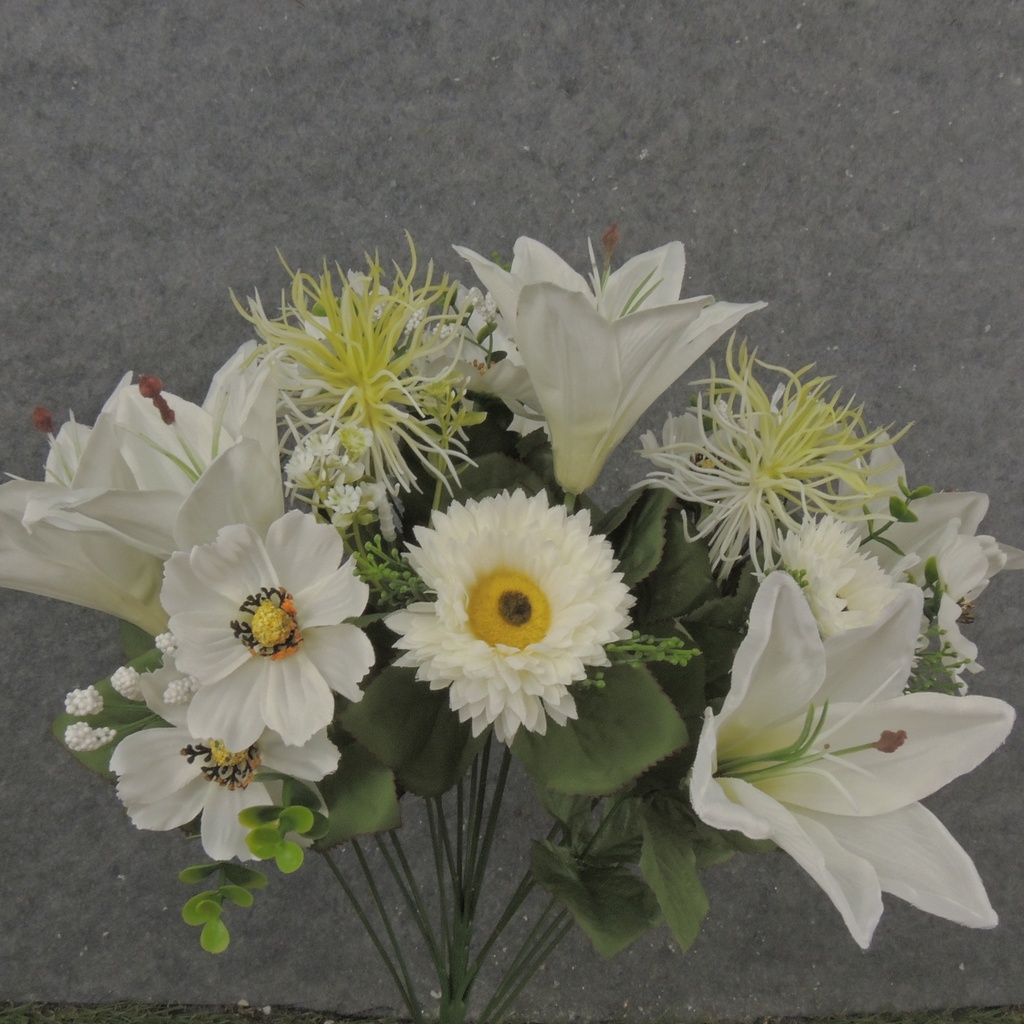 18.5" LILY/ASTER/COSMOS BUSH X18 WHITE