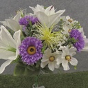 18.5" LILY/ASTER/COSMOS BUSH X18 WHITE/PURPLE