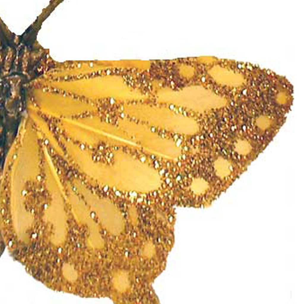 BUTTERFLY 2.75" GOLD W/GLITTER