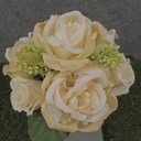 11" ROSE BOUQUET W/ SEDUM CREAM