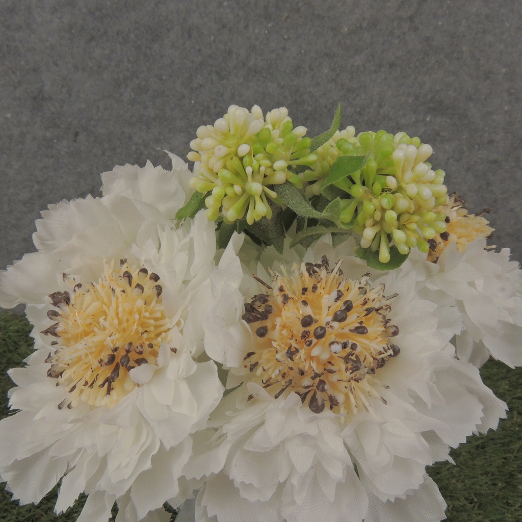 8.5" SEEDED CORNFLOWER BUNDLE CREAM/GREEN