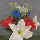 21&quot; LILY/PEONY/ROSE BUD BUSH X14 RD/WH/BL