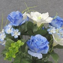 23" ROSE & LILY BUSH X18 BLUE/CREAM