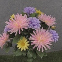 24" ZINNIA/MUM/DAISY BUSH X21 PINK/PUR/YEL