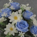 24" ROSE & DAISY BUSH X21 BLUE CREAM