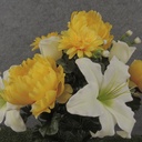 22" LILY/PEONY/DAHLIA BUSH X18 CREAM/YELLOW