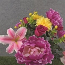 22" LILY/PEONY/DAHLIA BUSH X18 FUCHSIA/PINK/YEL