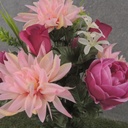 21" ROSE & DAHLIA BUSH X14 BEAUTY/PINK