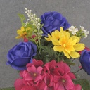 21.5&quot; ROSE &amp; HYDRANGEA BUSH X14 LAV/FUCHSIA/YEL
