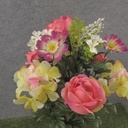 21.5" ROSE & HYDRANGEA BUSH X14 PINK/GREEN