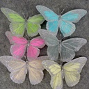 4.5" BUTTERFLY PASTEL 6 ASST W/SIL GLIT 