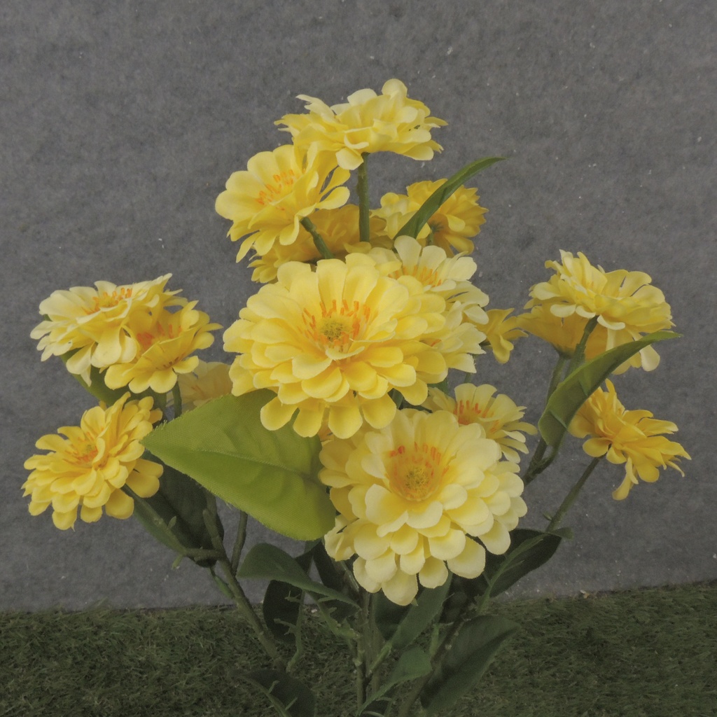 18" ZINNIA BUSH X5 YELLOW