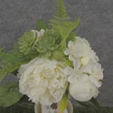 11" PEONY/HYDRANGEA BOUQUET X6 CREAM/WHITE