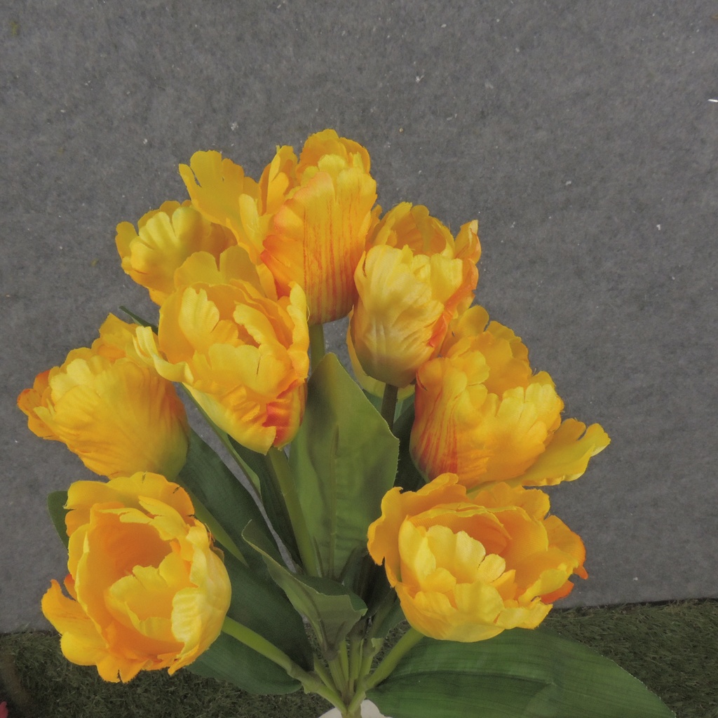 17" PARROT TULIP BUSH X9 YELLOW