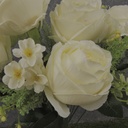 21" ROSE BUSH X13 CREAM/WHITE