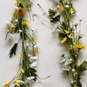 60" DAISY GARLAND W/ BERRIES WHITE/YELLOW