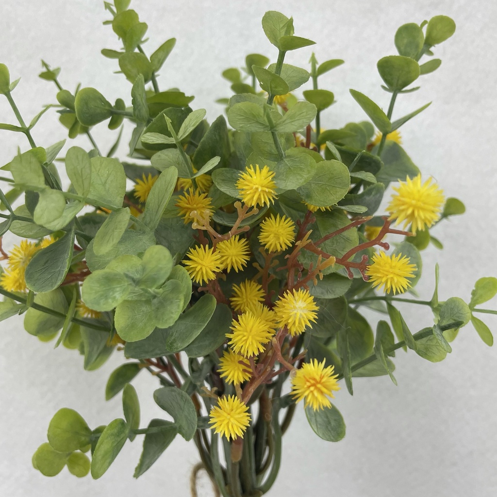 14" EUCALYPTUS & MINI BUR BUNDLE YELLOW