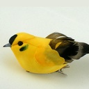 GOLDFINCH 4&quot; MUSHROOM/FEATHER W/CLIP